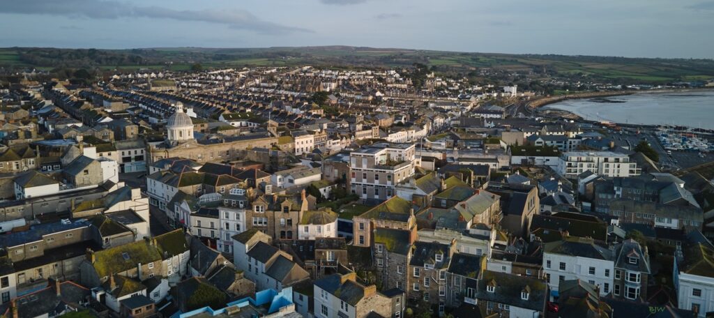 Aerial view of Penzance